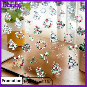 banbi Cute Christmas Style Colorful Lights Polka Dot Christmas Tree Nail Art Stickers Bow Nail Art Print Embossed Stickers Nail Decor