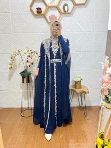 KAFTAN DRESS MUSLIM Maharani GRATIS MANSET DAN IKAT PINGGANG