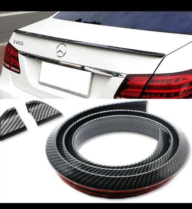 Universal Rear Spoiler Carbon Car rubber Strip With Edge Clip