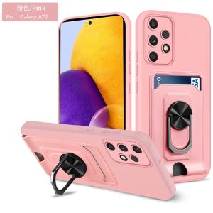 Samsung Galaxy A53 A33 A23 A73 5G A13 4G Soft TPU Silicone Casing Magnetic Holder Card Slot Phone Case Bracket Shockproof Back Cover For Samsung A52 A52S 5G