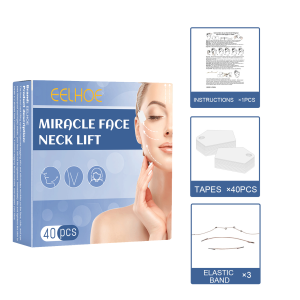 Eelhoe V-shaped Face Lifting Patch Silicone Breathable Invisible Sticker Cheek Double Chin Neck Anti-wrinkle Sticker Frown Line Flabby Skin Fast Lift Refill Tapes Makeup Patch Adhesives（40pcs）