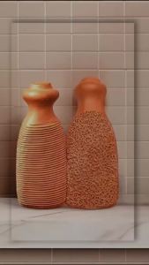 QUBA LINEN Pumice Stone for Feet – 2-Sided Terra Cotta Foot Scrubber Natural Callus Remover for Dry Skin & Rough Heels Cracked Heels – Pedi Exfoliator for Feet Hands Body