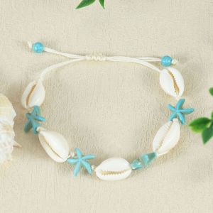 ETQT Sea Series Starfish Beaded Bracelet Bohemian Jewelry Shell Beaded Handstring Daily Colorful Turtle Woven Bracelet Women
