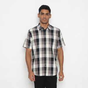 POLICE Kemeja Kotak Cotton Slub Regular Fit Pria