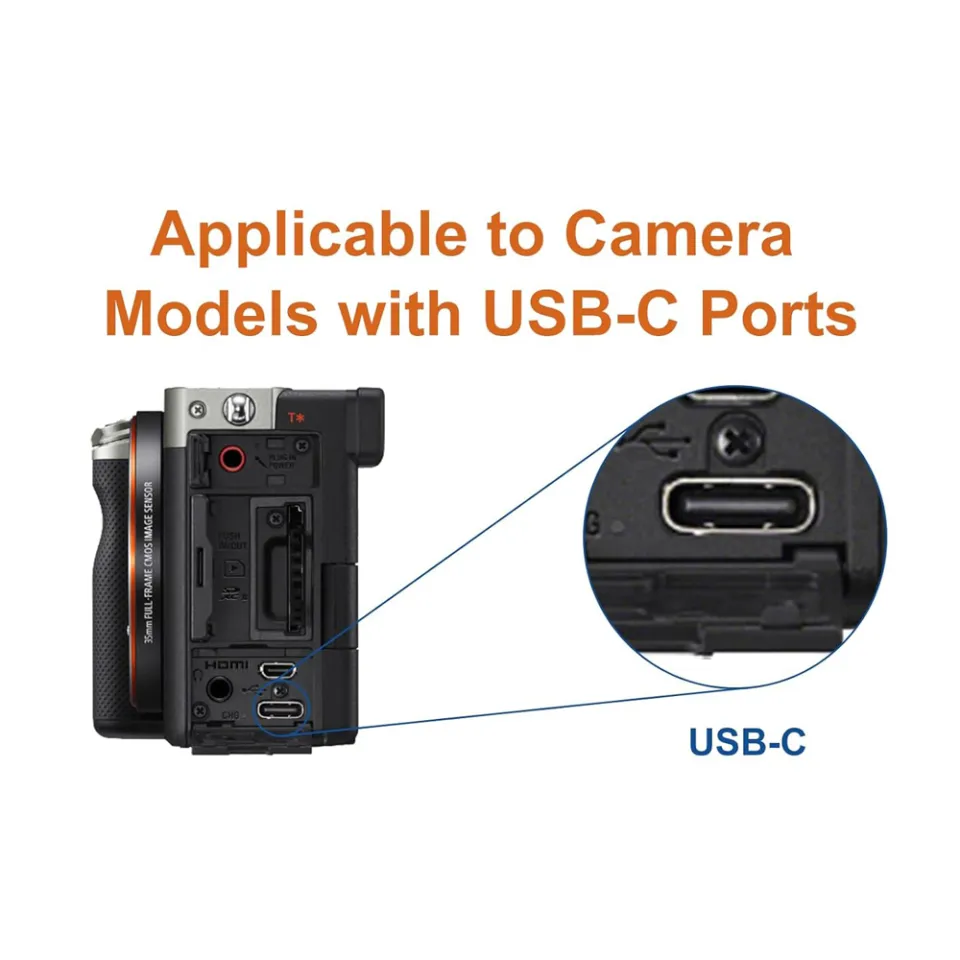 Tethering Connecting Video Camera To Computer Pxel Tether USB Type-C Right  Angle To Straight Camera