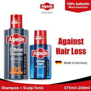 Alpecin XXL Hair Loss Kit (C1 Shampoo 375ml + Caffeine Liquid) - Against Hair Loss for Men
