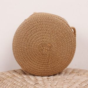 ST78FXHTC Fashion Round Shoulder Bags Straw Bag Straw Handbag Straw Woven Summer Beach Bag