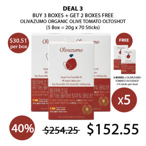 (OLIVAZUMO OFFICIAL STORE) Organic Olive Tomato Oltoshot (1 Box = 20ml x 14 Sticks) - COCOMO