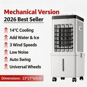 15L Portable Remote Control Evaporative Air Cooler 3 Speed Swing Cooling Fan with Child Lock & Free Ice Pack Detachable