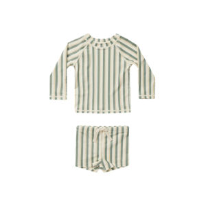 Boys Swimsuit 2-Piece Long-Sleeve Rash Guard Swim Trunks Set UPF 50+ Sun Protection Bathing Suits