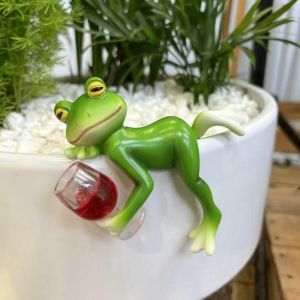 ALLLUCK Cạnh chậu hoa treo Đồ trang trí hình ếch Nhựa Trang trí treo Đồ trang trí động vật mô phỏng Giảm giá sốc Tượng nhỏ để bàn  dây chuyền bể cá thủy tinh