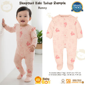 BABY LEON Jumpsuit Bayi Kaki Tertutup Lengan Panjang Jumper Bayi Perempuan Newborn Baru lahir BC-080 Baju Bayi Laki-Laki Baby Sleepsuit Baju Tidur Bayi Jumpsuit Panjang Kaki Tutup Pakaian Bayi