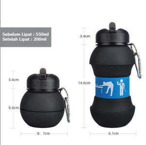 Botol Minum Anak Lipat Silikon | Tumbler Minimalis Karakter Bola