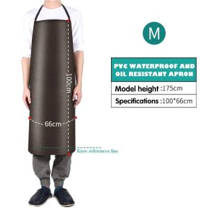 Waterproof and Oil Proof Apron Leather Apron Hanging Work Clothes Lengthened Black Labor Protection Kitchen Workwear