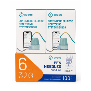 Buzud CGM 2.0 Continuous Glucose Monitoring System 15 Days Long Sensor Life Real-time Glucose Monitoring Smart Alerts Easy to Use App Connection 2 Pack