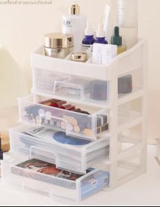 กว้าง23.3cmชั้นวางเครื่องสำอาง3ชั้น อุปกรณ์แต่งหน้า กล่องเก็บเอนกประสงค์แบบมีลิ้นชัก เป็นมิตรกับสิ่งเเวด