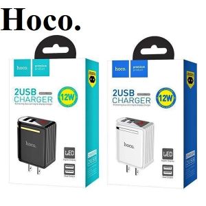 Củ sạc nhanh Hoco C39 2 cổng USB 2.4A có đồng hồ đo dòng điện tương thích nhiều thiết bị