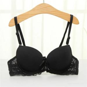 ZEEMIN Girl Sweet Style Beautiful Wireless Bra Soft Breathable Small Breasts Push Up Comfortable Lace Lingerie for Women Underwire