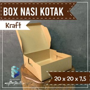 (  Isi 50 Pcs )Box Nasi 20 x 20 x 75 Cm & 20 x 20 x 75 Cm Kraft Laminasi / Dus Nasi Kotak Tempat Nasi Dus Nasi Kotak Box Nasi Kotak