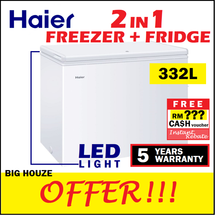 Haier BD328HP Chest Freezer 332L R600a 2 in 1 Convertible Fridge
