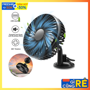 Quạt ô tô làm mát ghế sau xe hơi có cốc hút điều chỉnh 3 tốc độ gió