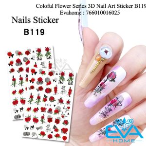 Set 6 Mẫu Sticker Dán Móng Tay 3D Chống Nước Hoạ Tiết Hoa Bông Hoa / Coloful Flower Series 3D Nail Art Sticker B117 - B122