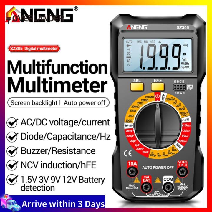 Digital Multimeter Large Screen Voltage Detector 1999 Counts Votage ...