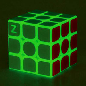 Fluorescent Speed Cube 3x3x3 Glow in Dark Luminous Speed Cube 3 by 3 Magic Cube Toy Brain Teasers IQ Puzzles Game Toys (Green)
