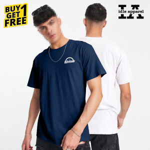 IDLE APPAREL- BUY 1 TAKE 1 (TSR) 5.0 WITH LOGO ROUNDNECK T-SHIRT FOR MEN - mens t-shirts / mens shirt / t shirt / plain shirt fitted shirt / tee shirt / plain tees / classic shirt / soft round t-shirt / pambahay / panlakad
