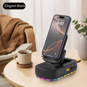 Three-in-one mobile phone holder Bluetooth speaker mobile power bank with smart flashing light lazy desktop multi-function mobile phone holder