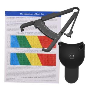 Double Scale Body Fat Skinfold Caliper with Retractable Measuring Tape For Accurate Arm Thigh Waist Measurements Tool