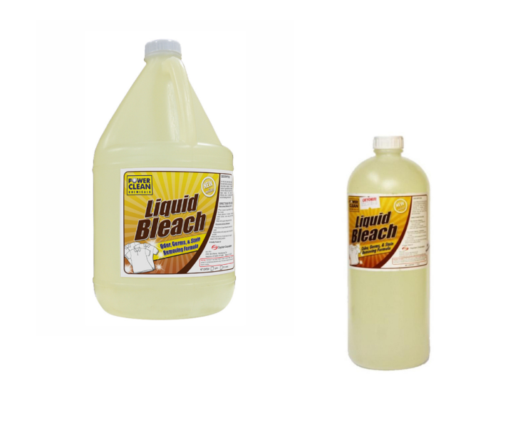 Power Clean Solutions LIQUID BLEACH - All Purpose Disinfectant, Whitens ...