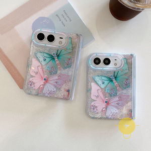 For iPhone Duo Case TPU Butterfly Glitter Powder Phone Case Cover Aesthetic Korean Cute