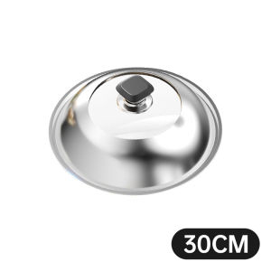 Nipiin 30-44CM Stainless Steel Pot Lid Visible Glass Top Pot Cover Cookware Accessories