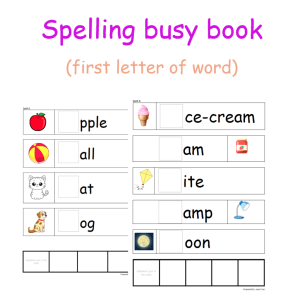 CL003 - Easy spelling busy book/quiet book/PDF version
