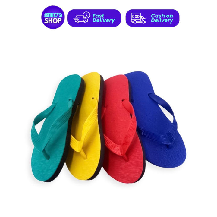 1Tap Colored Beach Walk Slipper Rubber Slippers Slipper Size