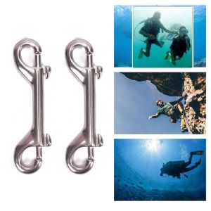 ZHINIAN ตะขอเดี่ยวสำหรับแขวน ตะขอปลายคู่ ตะขอปลายแหลม เหล็กไร้สนิม คลิปตะขอสแนป ตะขอสำหรับดำน้ำ 116มม. ตะขอเกี่ยวกลอนตา ตะขอสำหรับดำน้ำ