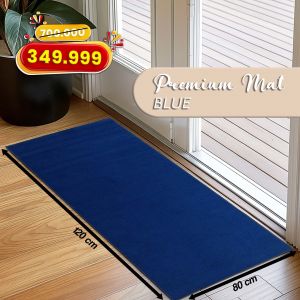 Keset Kaki Outdoor 80x120cm Keset Pintu Depan Aesthetic Karpet Premium Tebal Estetik - PREMIUM MAT BLUE LINE