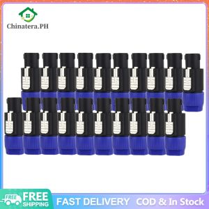 20pcs Audio Cable Adapter Connectors 4 Pole Audio Speaker Plug Twist Lock NL4FC Speaker Plug for Amplifier