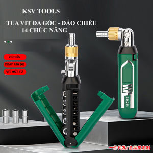Bộ tua vít đa năng đa góc KSV Tools 180 độ tô vít dụng cụ sửa chữa 14 trong 1 vít từ tính mạnh mô men xoay 2 chiều