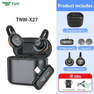 TNW X27 Wireless Lapel Microphone Clip On Microphone Noise Cancelling Live Streaming Mini Mic