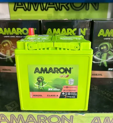 Amaron Go (46B20L) ใส่รถ Brio Amaze City Jazz CR-Z Freed Mobilio BR-V Mirage Attrage Celerio Ertiga แบตสดใหม่เดือนต่อเดือน