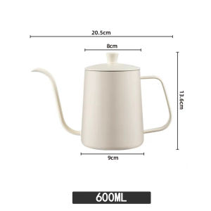 Stainless Gooseneck Spout Tea Kettle / Drip Coffee Pot 350ml and 600ml -Silver Perfect for Cafe Needs