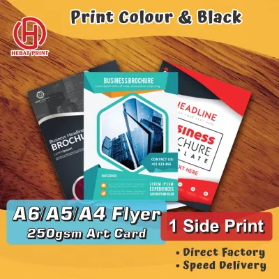 Customize Digital Print A4 Size Flyer / Brochure / Leaflet / Poster / 250gsm Art Card