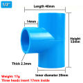 Pvc Blue Fittings Tee Pipe Fittings 1/2" 3/4'' 1''. 