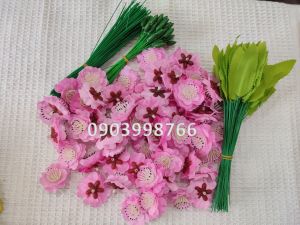 Hoa mai hoa đào rời & chùm sét 0.5 - 1kg gồm kẽm nụ lá- Hoa giả trang trí Tết