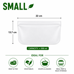 EVA Reusable Silicone Food Sealing Bag - Freezer Bag Containers Leakproof Zip Shut Bag Fresh-keeping Kitchen
