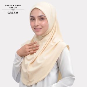 Tudung Sarima Batu Tabur Moscrepe – Awning Soft Scuba Size S-XL & XL(Dagu) Selesa Dipakai