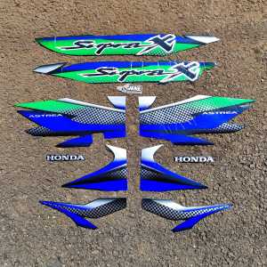 Striping Honda Supra X Lama Stiker Astrea Supra X Lis Body Supra Lis Biru Hijau