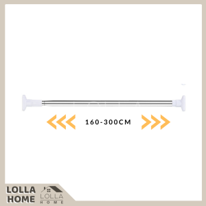 Besi Langsir Stainless Steel Adjustable Curtain Rod Telescopic Pole Rod Cloth Drying Rack Curtain Hanger Towel Hanger Shower Curtain Besi Langsir